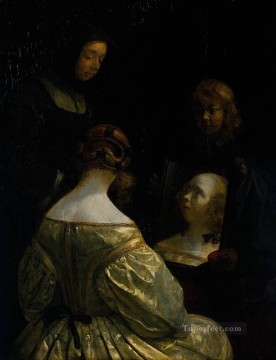 Borch II Gerard ter Mujer ante un espejo Christian Filippino Lippi Pinturas al óleo